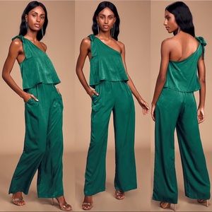 Bold Behavior Satin One-Shoulder Jumpsuit